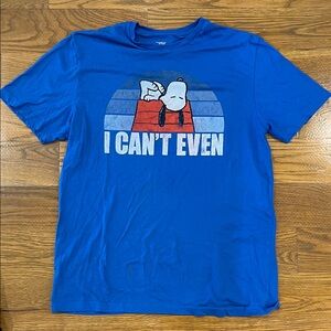 Blue Graphic T-Shirt with Snoopy Print